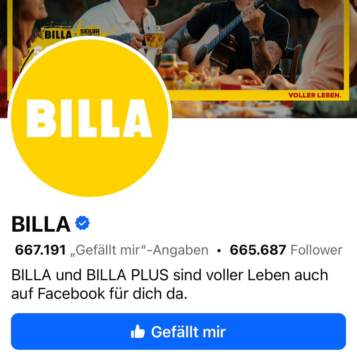 Werden Sie Teil der BILLA Community auf Facebook! Challenge-Banner
